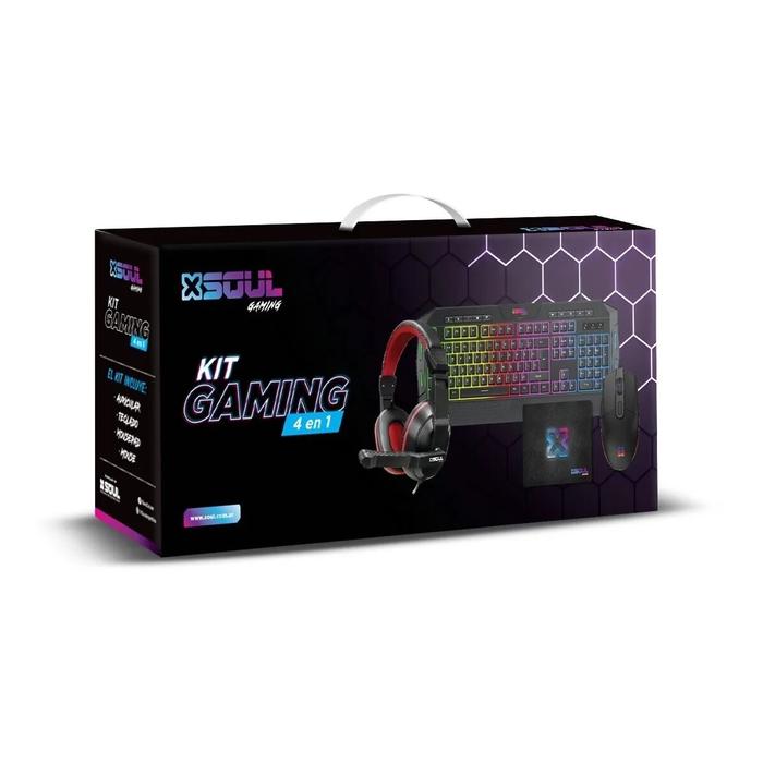 Kit Gamer Soul 4 En 1 Teclado Luz Led Mouse Pad Auriculares